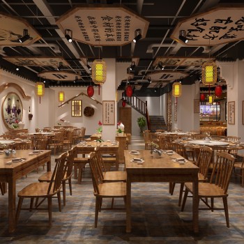 新中式餐厅-模型ID【525629】