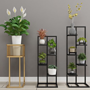 现代绿植盆栽花架组合-模型ID【526620】
