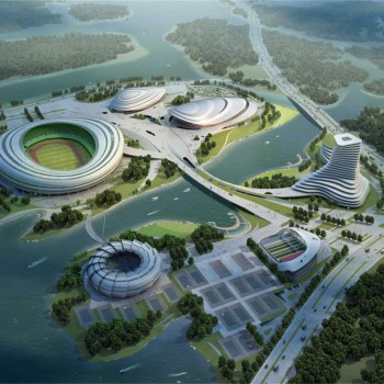 现代建筑鸟瞰规划-环境为后期-模型ID【533225】
