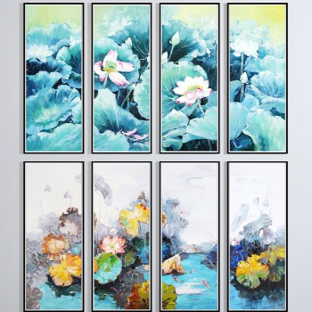新中式挂画组合-模型ID【536141】