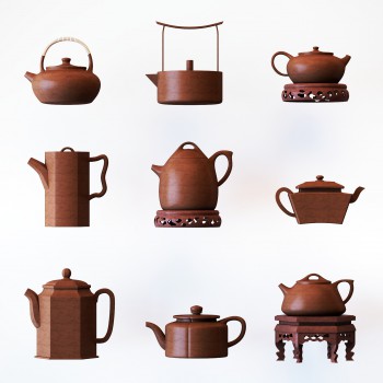 新中式茶具组合-模型ID【537650】