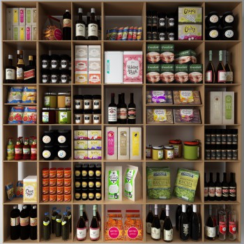 现代商展柜架酒水饮料组合-模型ID【541909】