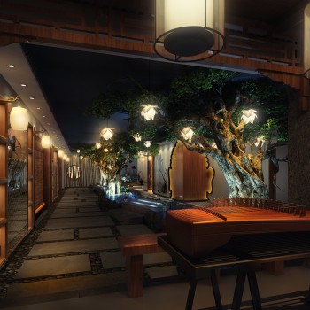 新中式酒店会所庭院-模型ID【551663】