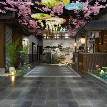 新中式餐厅-模型ID【553513】