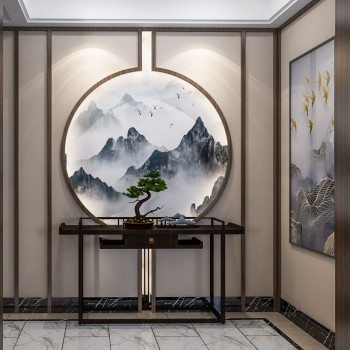 新中式端景台-模型ID【553684】