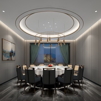 后现代餐厅包厢-模型id【797194】