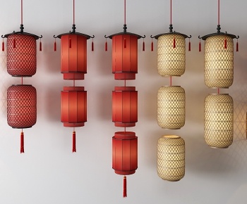 新中式灯笼 装饰灯3D模型