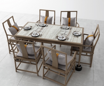 New Chinese Style Dining Table And Chairs-ID:364271377