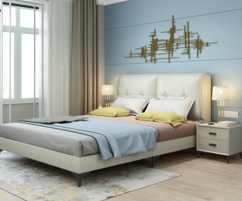 Modern Double Bed-ID:987488761