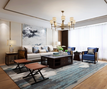 New Chinese Style A Living Room-ID:606800816