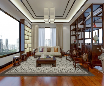 New Chinese Style A Living Room-ID:237100287