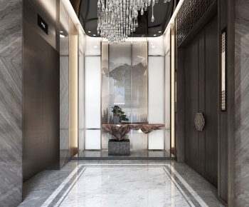 New Chinese Style Office Elevator Hall-ID:292058198