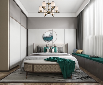 New Chinese Style Bedroom-ID:436445189