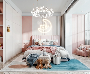 Modern Nordic Style Girl's Room Daughter's Room-ID:221180625