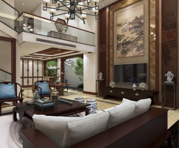 New Chinese Style A Living Room-ID:440370127