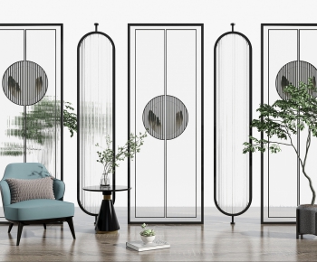New Chinese Style Glass Screen Partition-ID:585244244