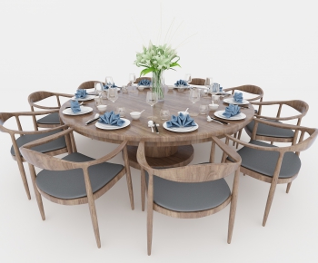 New Chinese Style Dining Table And Chairs-ID:599098451