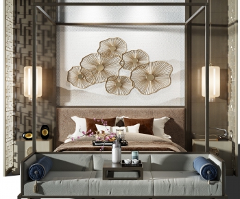 New Chinese Style Double Bed-ID:935350133