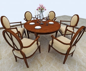 American Style Dining Table And Chairs-ID:420504967