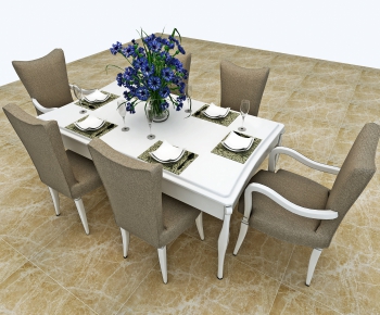 Simple European Style Dining Table And Chairs-ID:416337377