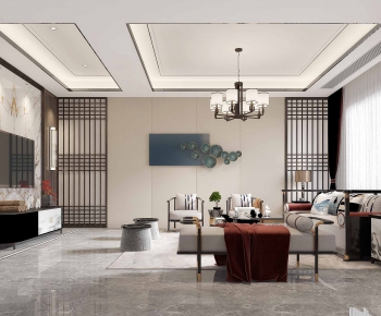 New Chinese Style A Living Room-ID:545339197