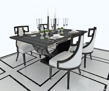 American Style Dining Table And Chairs-ID:128088922