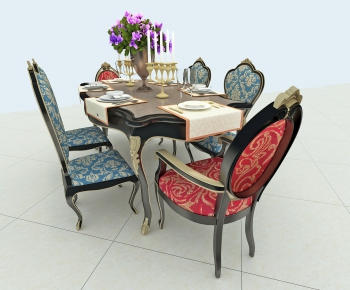 Simple European Style Dining Table And Chairs-ID:132049634