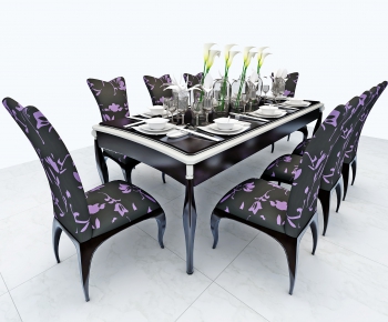 Simple European Style Dining Table And Chairs-ID:112338698