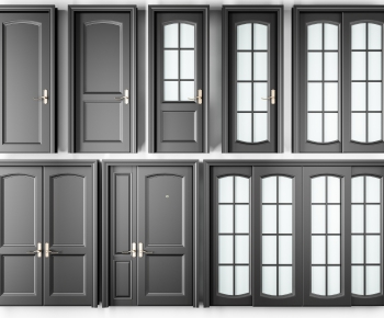Modern Unequal Double Door-ID:530844412