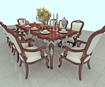 American Style Dining Table And Chairs-ID:124205473