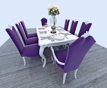 Simple European Style Dining Table And Chairs-ID:449803893