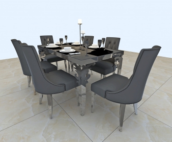 Simple European Style Dining Table And Chairs-ID:136051652