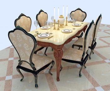 American Style Dining Table And Chairs-ID:754262518