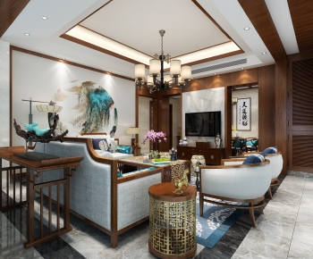 Chinese Style A Living Room-ID:779478433