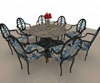 American Style Dining Table And Chairs-ID:725582755