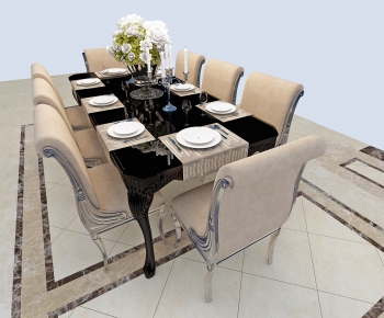 Simple European Style Dining Table And Chairs-ID:698323131
