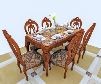 American Style Dining Table And Chairs-ID:743247157