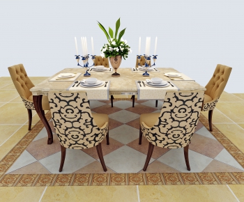 American Style Dining Table And Chairs-ID:715868533