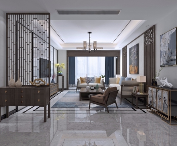 New Chinese Style A Living Room-ID:574853733