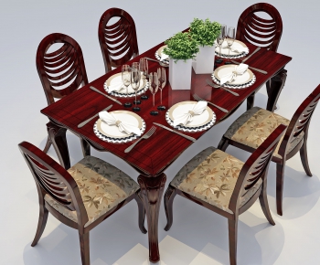 Simple European Style Dining Table And Chairs-ID:782152521