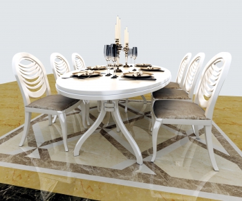 Simple European Style Dining Table And Chairs-ID:733707826