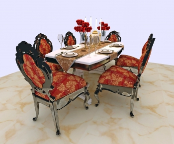 American Style Dining Table And Chairs-ID:738402993
