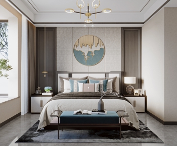 Modern New Chinese Style Bedroom-ID:606333991