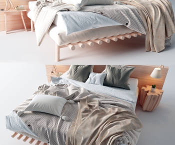 Nordic Style Double Bed-ID:474996297