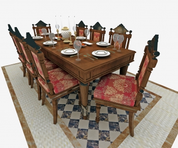 Simple European Style Dining Table And Chairs-ID:674375515