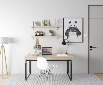 Industrial Style Computer Desk And Chair-ID:613166715