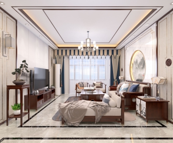 New Chinese Style A Living Room-ID:189057922