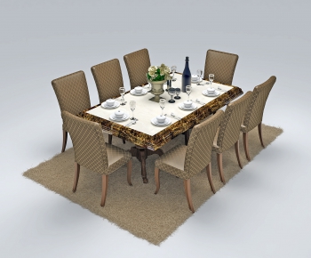 Simple European Style Dining Table And Chairs-ID:534365843
