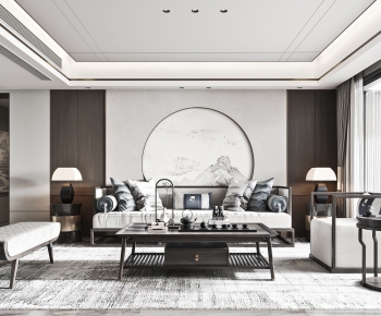 New Chinese Style A Living Room-ID:931701146