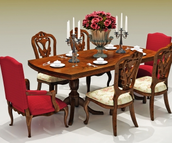 Simple European Style Dining Table And Chairs-ID:514095635